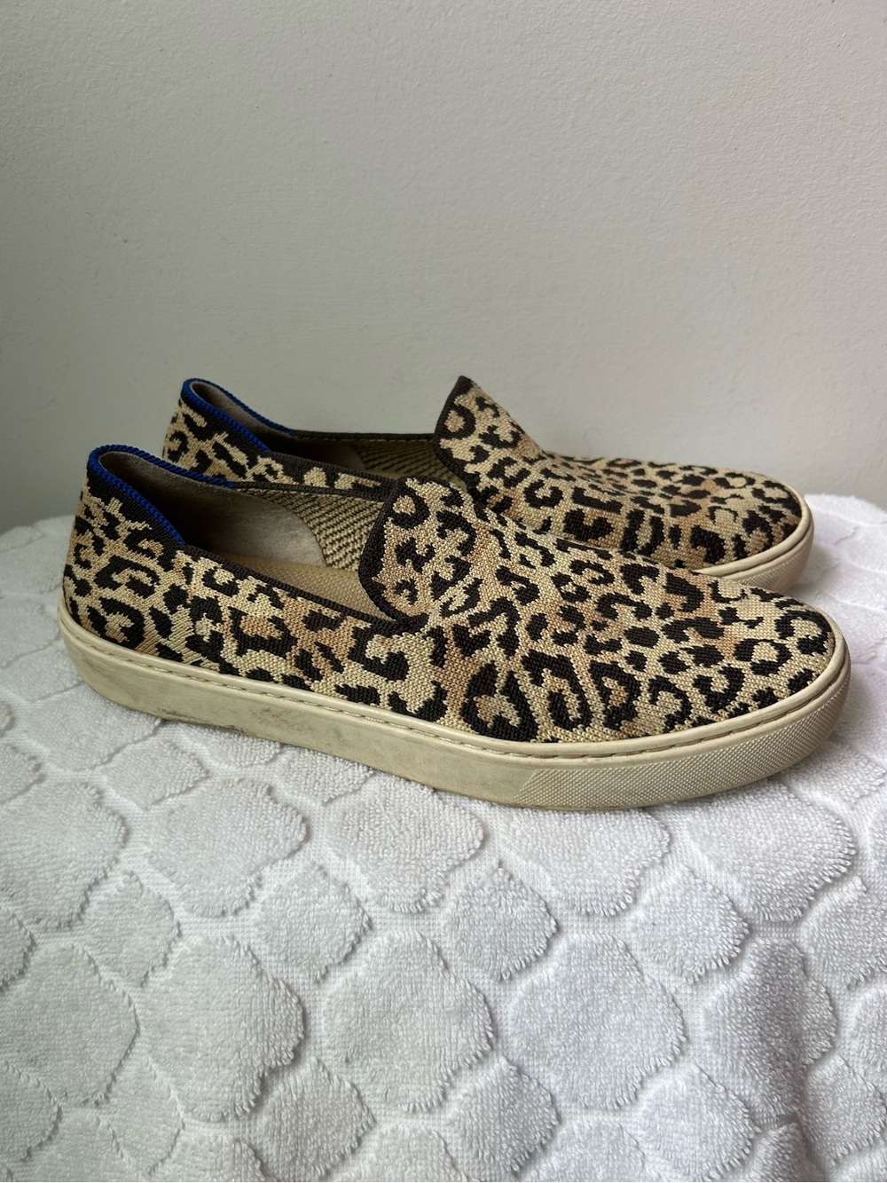 Rothy's The Sneaker Camo Cat leopard cheetah animal print Size 8 Slip on loafer